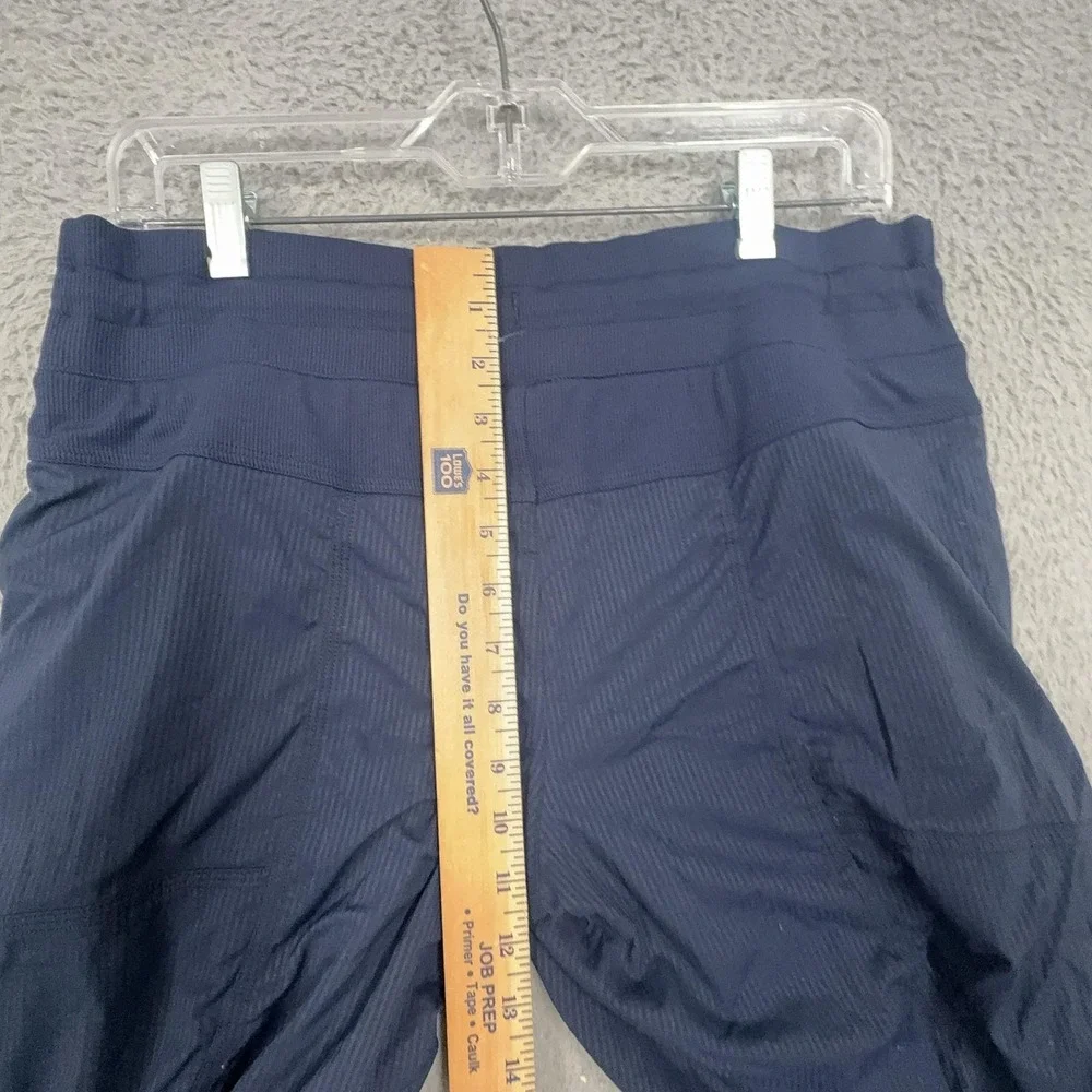 Lululemon Pants Womens 8 Blue Woven Track Drawstring Pockets Yoga Gym Activewear